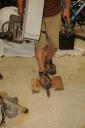Breaking the yellow glued board