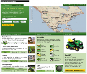 John Deere Mower Selection Tool